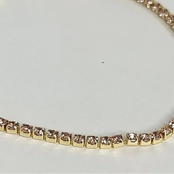 Gorjana Bracelet Lexi 18K Gold Plated Crystal Blush Pink NEW - Picture 6 of 10